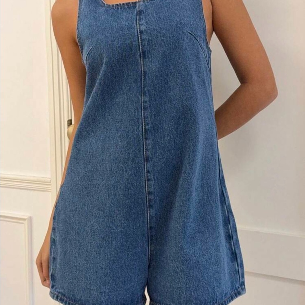 Women's Blue Denim Romper